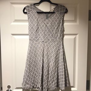Gray lace detail dress
